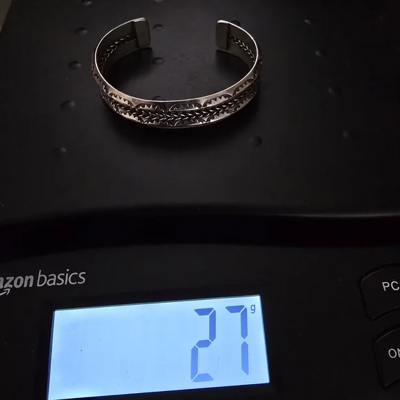 VTG Solid Sterling Silver Southwestern Stamped Cuff Bracelet Twisted Cable, 27g - Picture 13 of 13